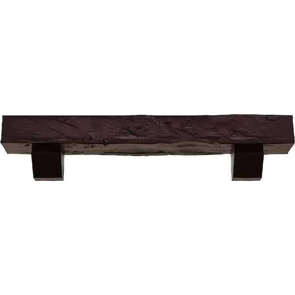 Kit W/ Ashford Corbels, Premium Cherry, 6H  X 8D X 60W Hand Hewn Faux Wood Fireplace ManteL